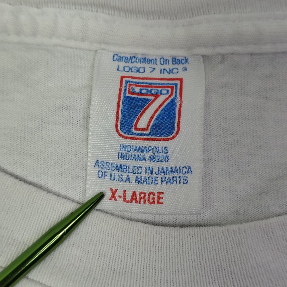 VINTAGE Richard Petty NASCAR T-Shirt White Logo 7 Big Graphic Retro - Picture 6 of 13